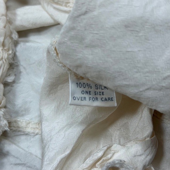 Krista Larson 100% Silk Cream Ivory Shirt Blouse OS Made in USA - Picture 16 of 16